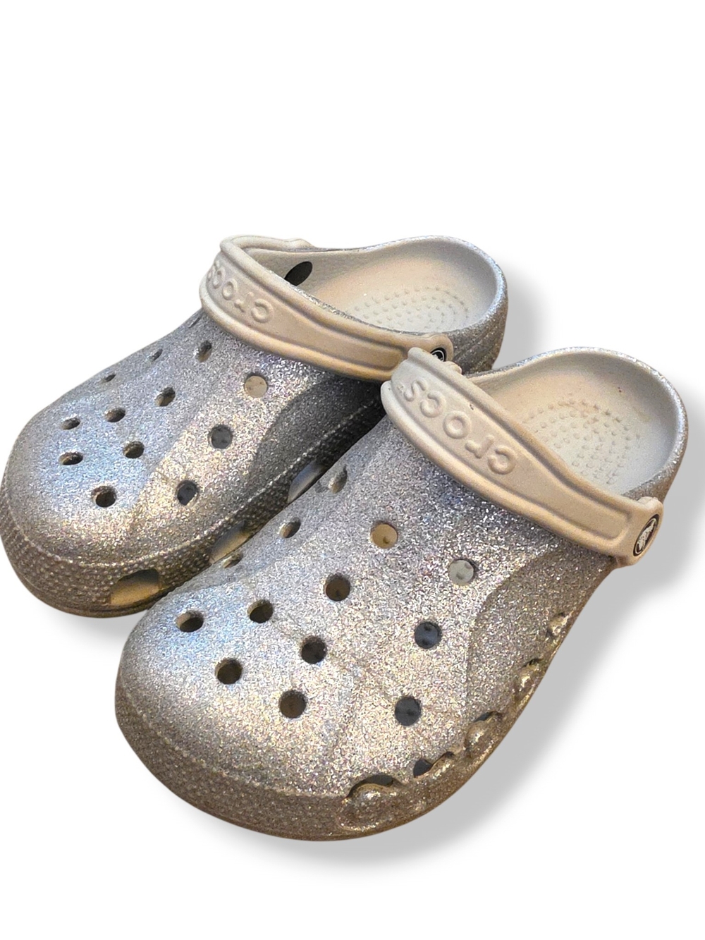 Crocs Classic Glitter Clog - Silver Unisex Men 4 Women 6 - Picture 7 of 11